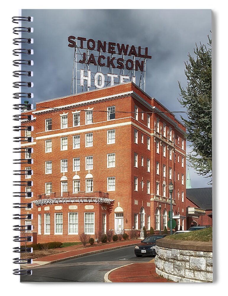 Staunton Spiral Notebook featuring the photograph The Stonewall Jackson Hotel in Staunton Virginia by Susan Rissi Tregoning