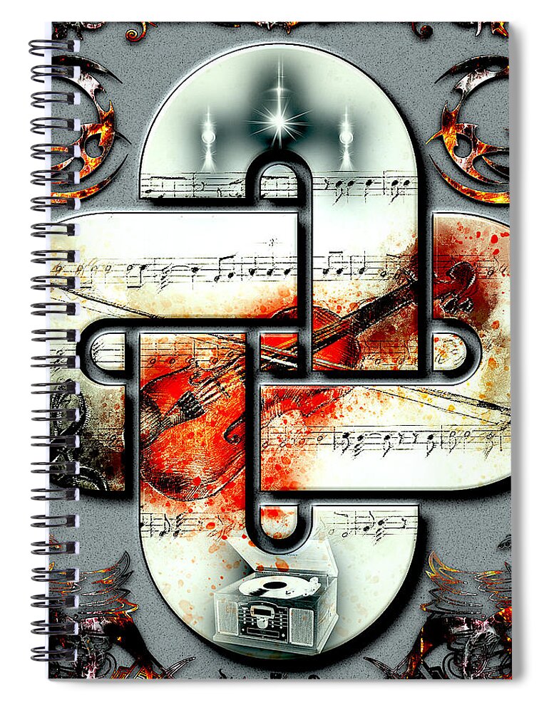 Stradivarius Spiral Notebook featuring the digital art The Stradivarius by Michael Damiani