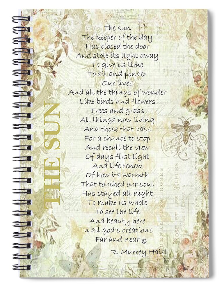  Spiral Notebook featuring the mixed media The Sun by R Murrey Haist