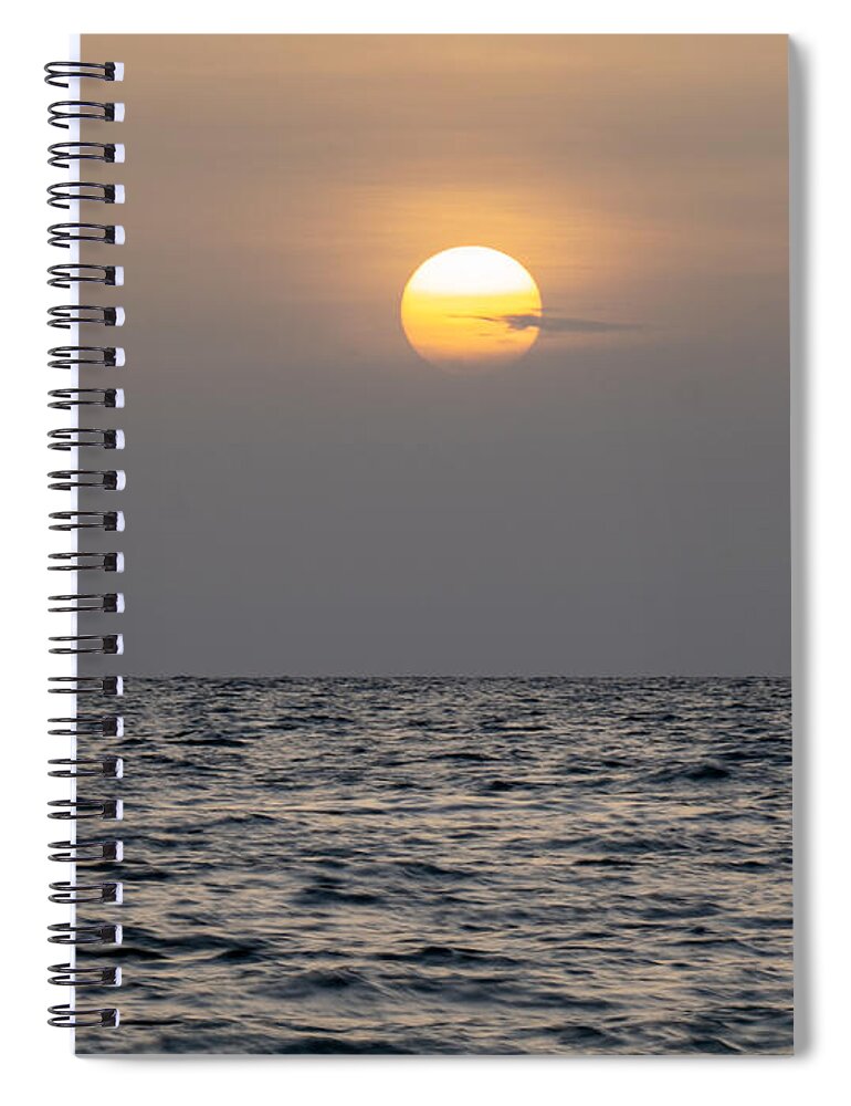 Sunset Spiral Notebook featuring the photograph The Sunset Through the Sahara Dust Plume Off the Florida Gulf Coast by L Bosco