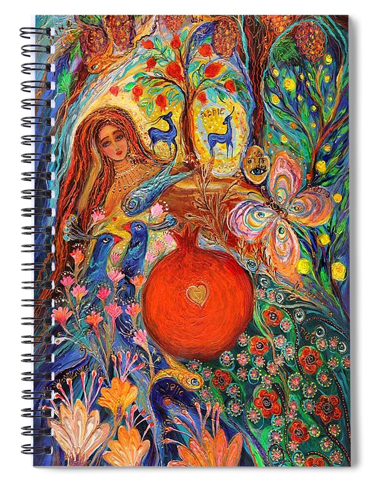 Angel Spiral Notebook featuring the painting The Tales of One Thousand and One Nights. Left Panel by Elena Kotliarker