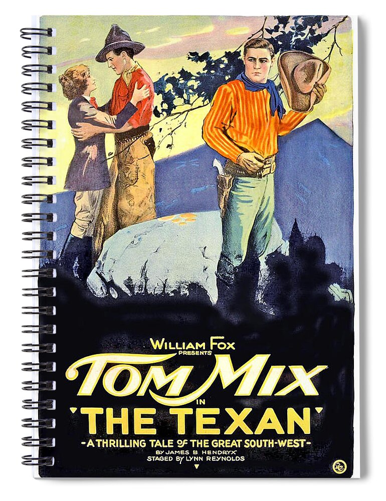 The Texan Spiral Notebook featuring the photograph The Texan by Fox Films