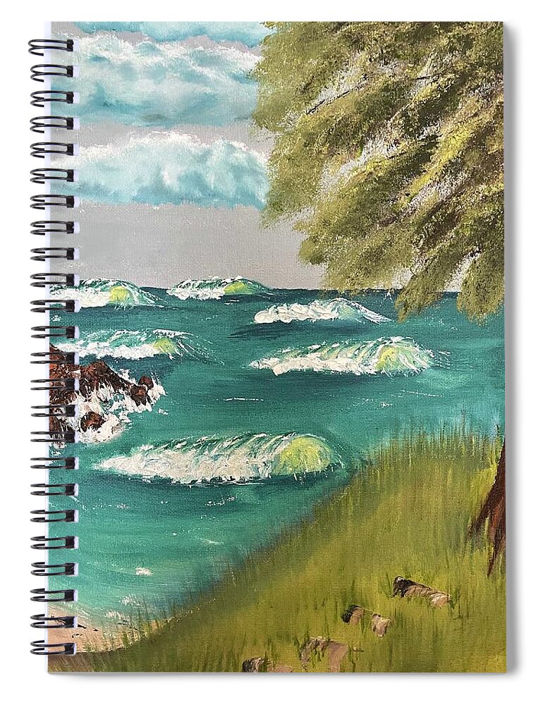 Oil Painting Spiral Notebook featuring the painting The Thinking Spot by Lisa White