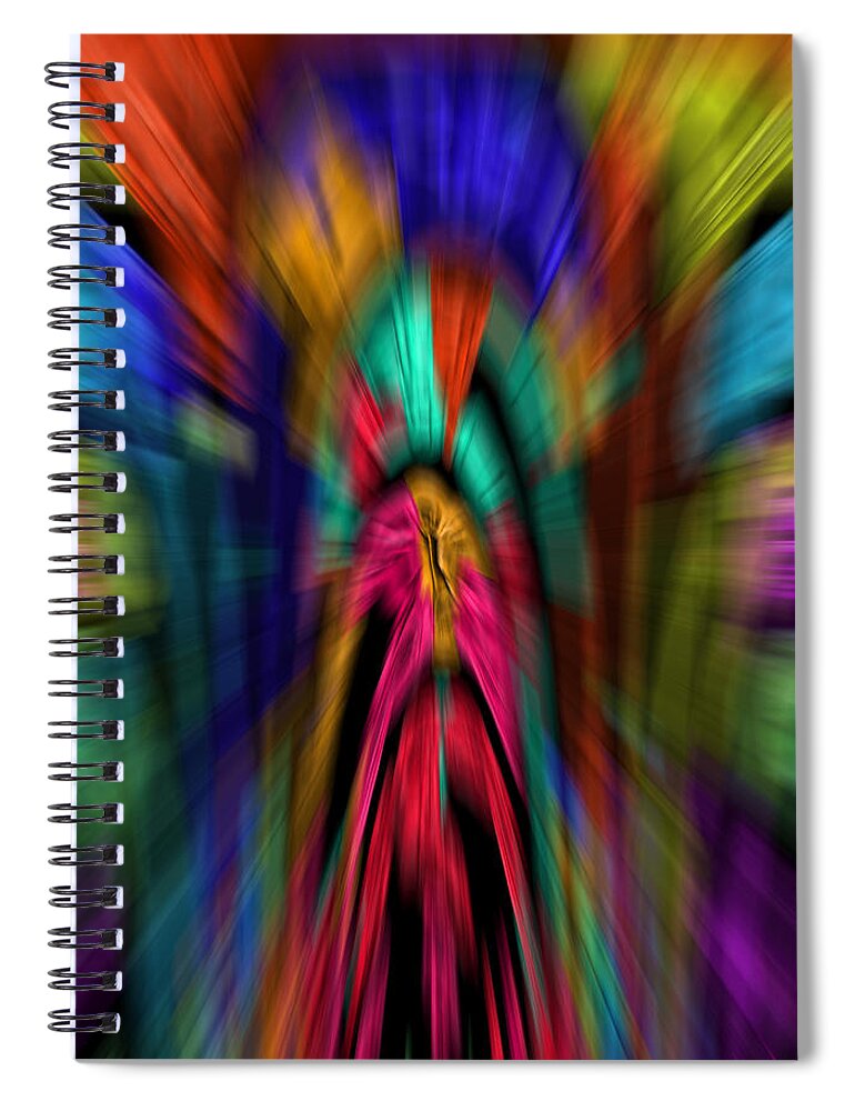 Abstract Spiral Notebook featuring the digital art The Time Tunnel in Living Color - Abstract by Ronald Mills