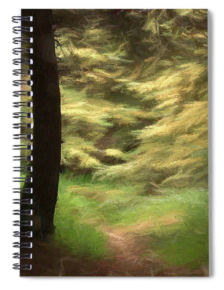 Cypress Spiral Notebook featuring the photograph The Trail in Lobos Woods by Wayne King