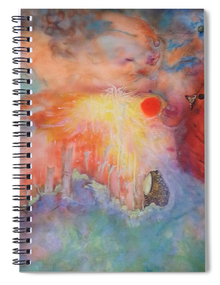 Abstract Spiral Notebook featuring the painting The Transience of Life by Karen Lillard