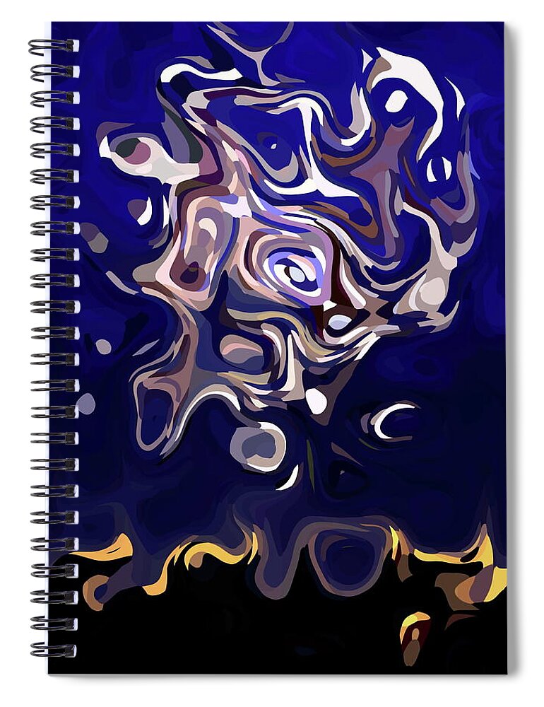 #abstract #abstractart #digital #digitalart #wallart #markslauter #print #greetingcards #pillows #duvetcovers #shower #bag #case #shirts #towels #mats #notebook #blanket #charger #pouch #mug #tapestries #facemask #puzzle Spiral Notebook featuring the digital art The Twisted Oz by Mark Slauter