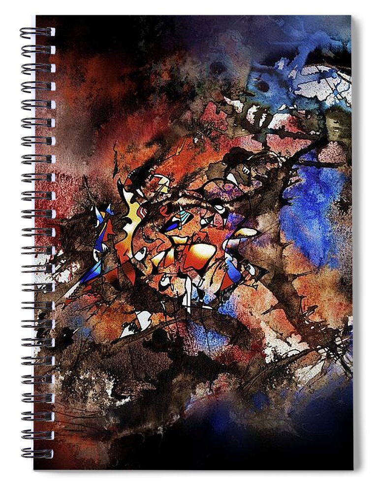 Abstract Digital Painting Spiral Notebook featuring the painting the Vortex by Wolfgang Schweizer