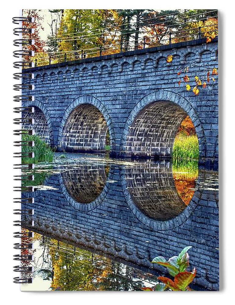 The Wachusett Aqueduct Spiral Notebook featuring the photograph The Wachusett Aqueduct by Monika Salvan