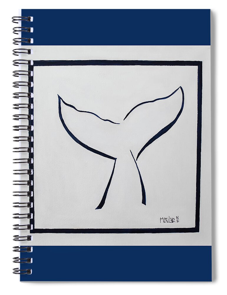 Wave Spiral Notebook featuring the painting The Wave by Marilyn McNish
