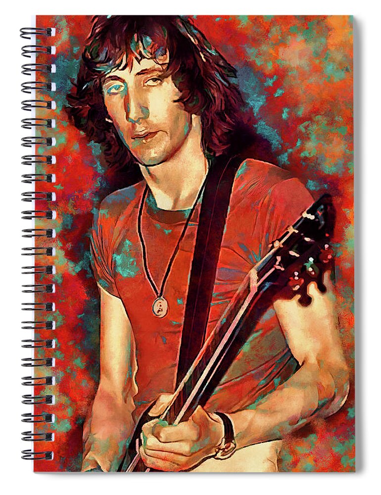 The Who Spiral Notebook featuring the mixed media The Who Pete Townsend Art Eminence Front by The Rocker Chic