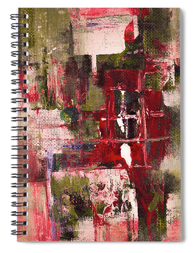 Abstract Spiral Notebook featuring the painting The Window by Lee Beuther