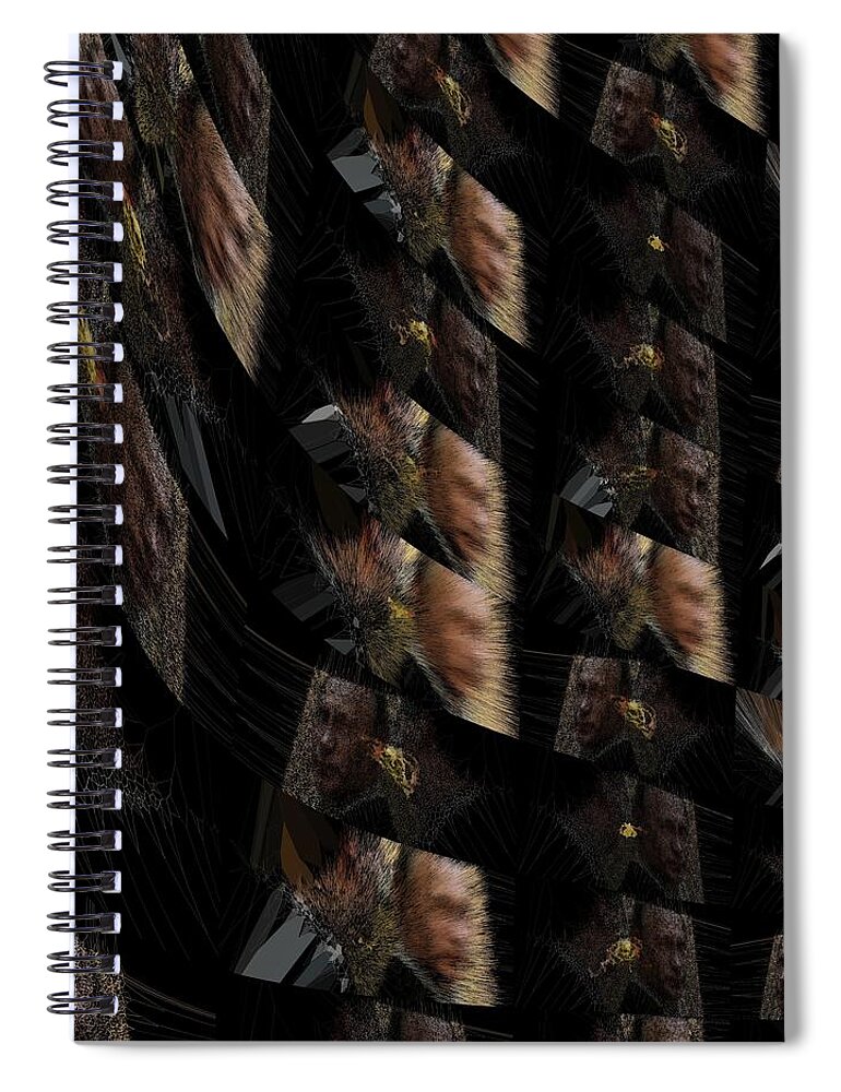 Fractal Spiral Notebook featuring the mixed media The Wink Harmony by Stephane Poirier