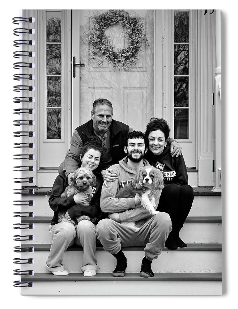 Front Steps Family Photo Spiral Notebook featuring the photograph The Wyman Family by Monika Salvan