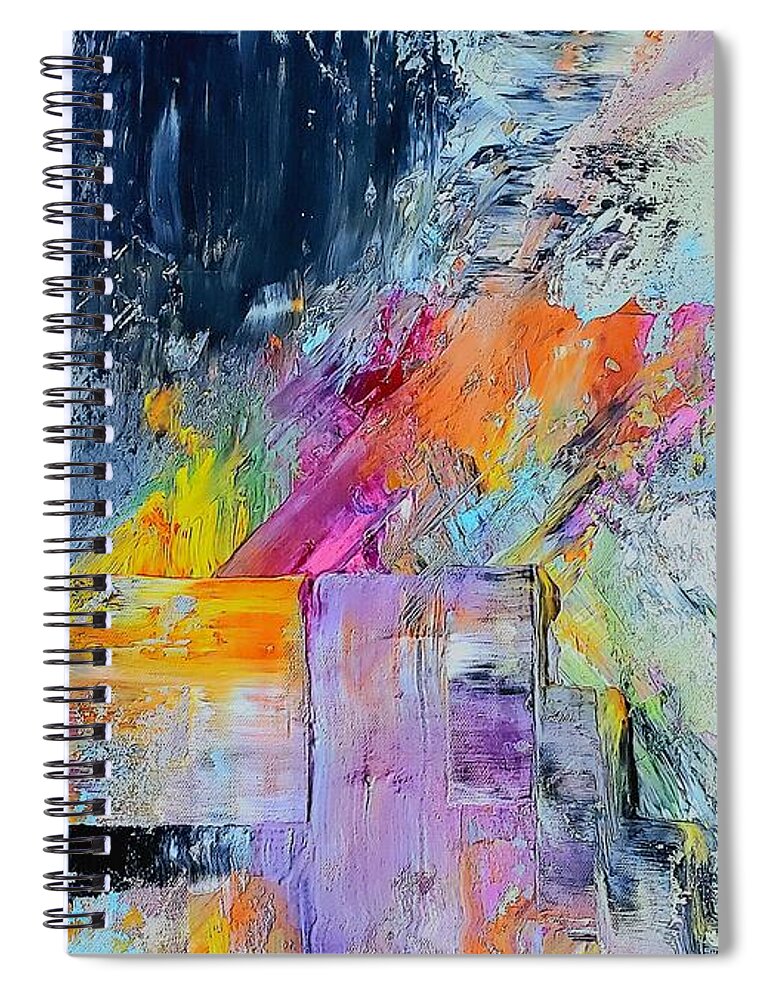 Abstract Spiral Notebook featuring the painting Then WhenTrust Was by Lisa Kaiser