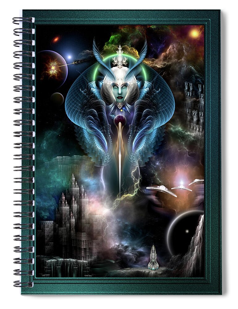 Thera Queen Of The Galaxy Spiral Notebook featuring the digital art Thera Queen Of The Galaxy by Rolando Burbon