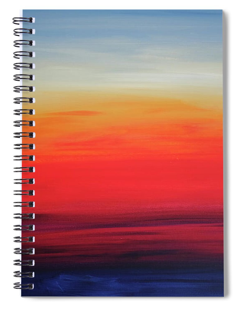 Sunset Spiral Notebook featuring the painting Therapy by Laura Hol Art