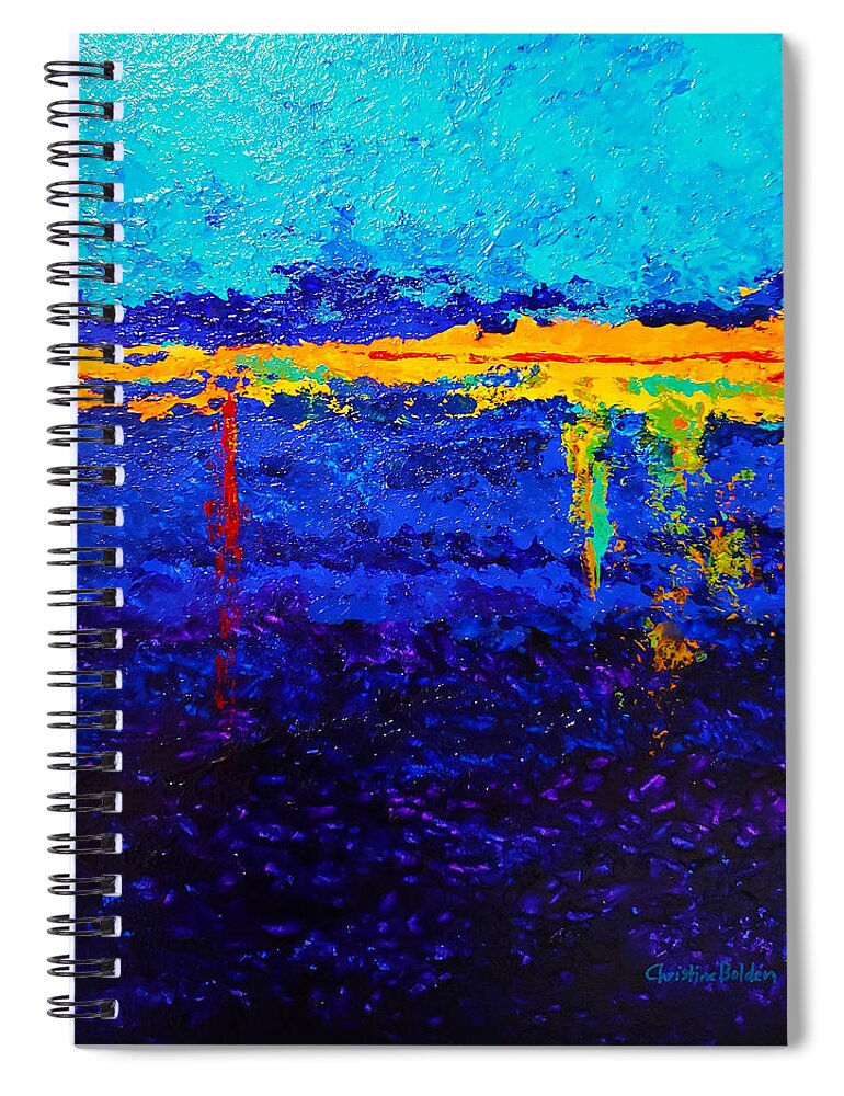 Abstract Spiral Notebook featuring the painting Thermocline by Christine Bolden