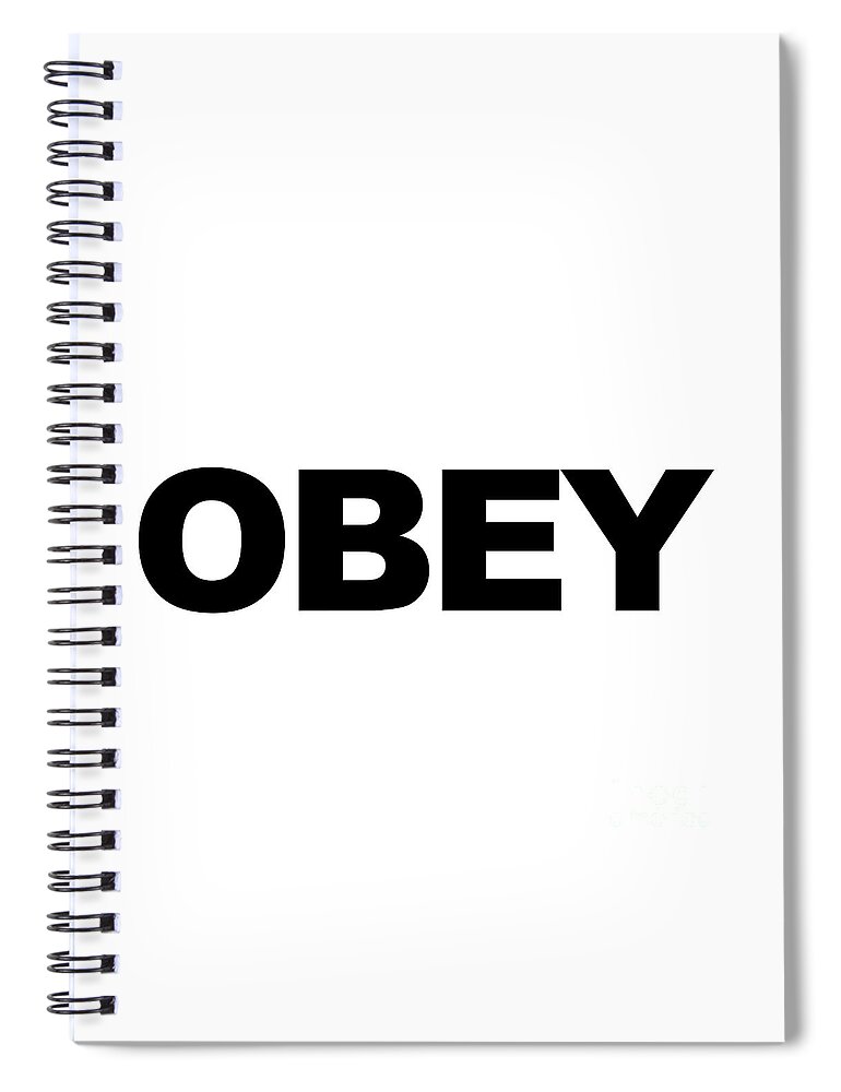 Face Mask Spiral Notebook featuring the photograph They Live Covid Face Mask - OBEY by Aloha Art