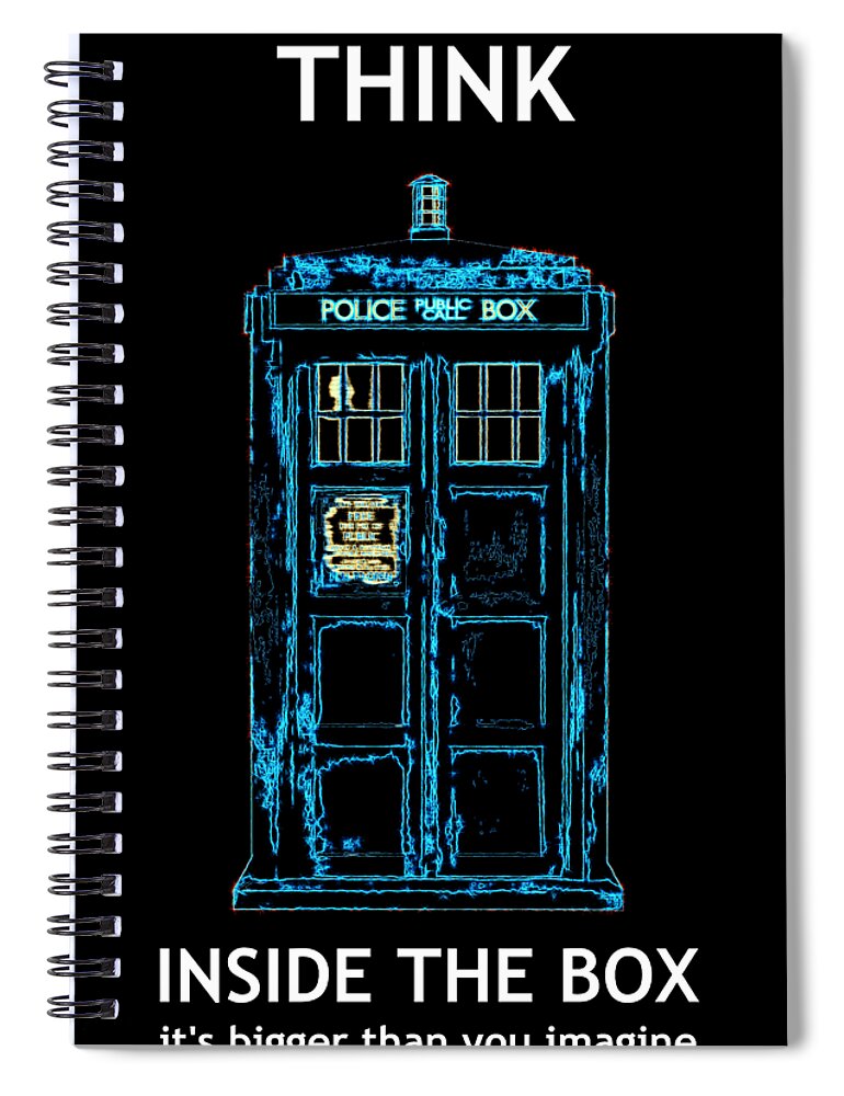 Richard Reeve Spiral Notebook featuring the digital art Think Inside the Box Redux by Richard Reeve