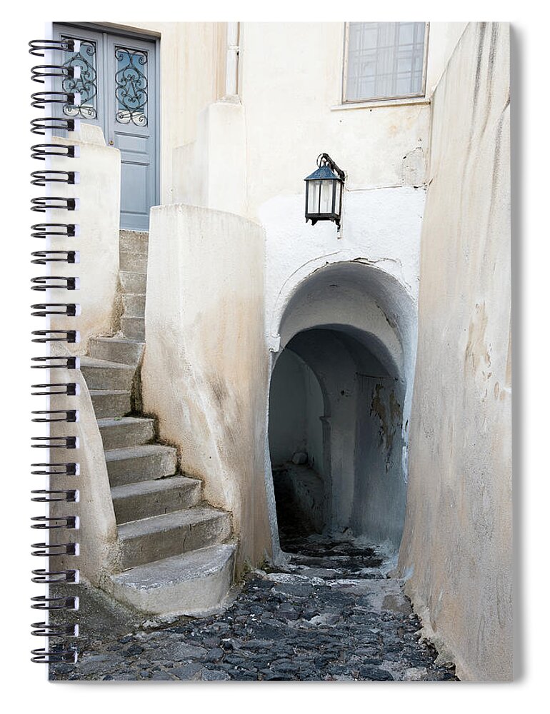 Cyclades Spiral Notebook featuring the photograph Thira, Santorini, Greece by Sarah Howard