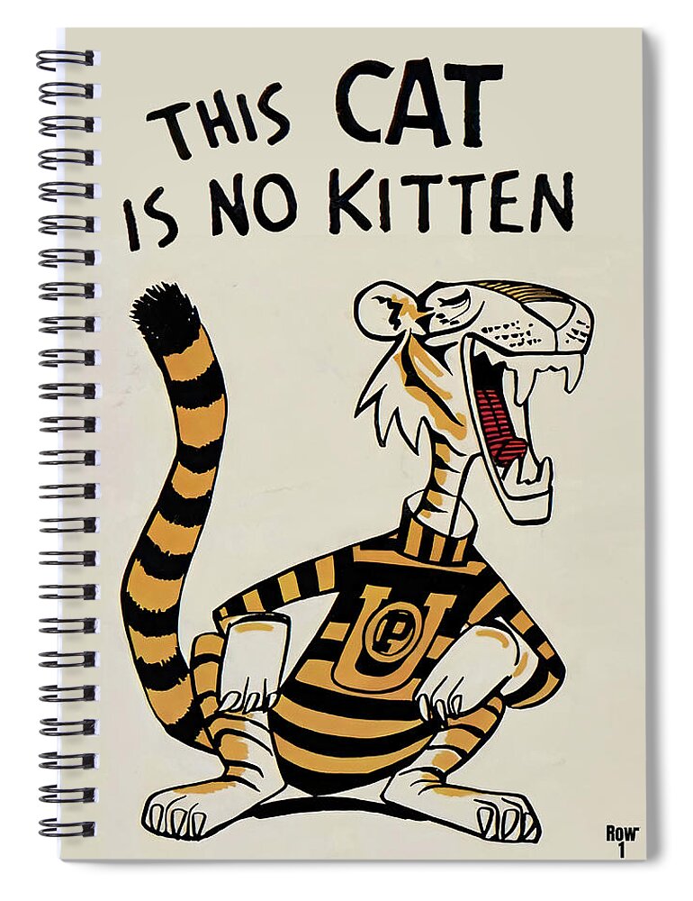 Tiger Spiral Notebook featuring the mixed media This Cat is No Kitten by Row One Brand