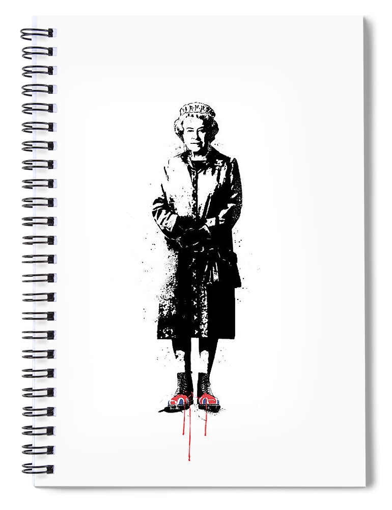 England Spiral Notebook featuring the mixed media This is England by Balazs Solti