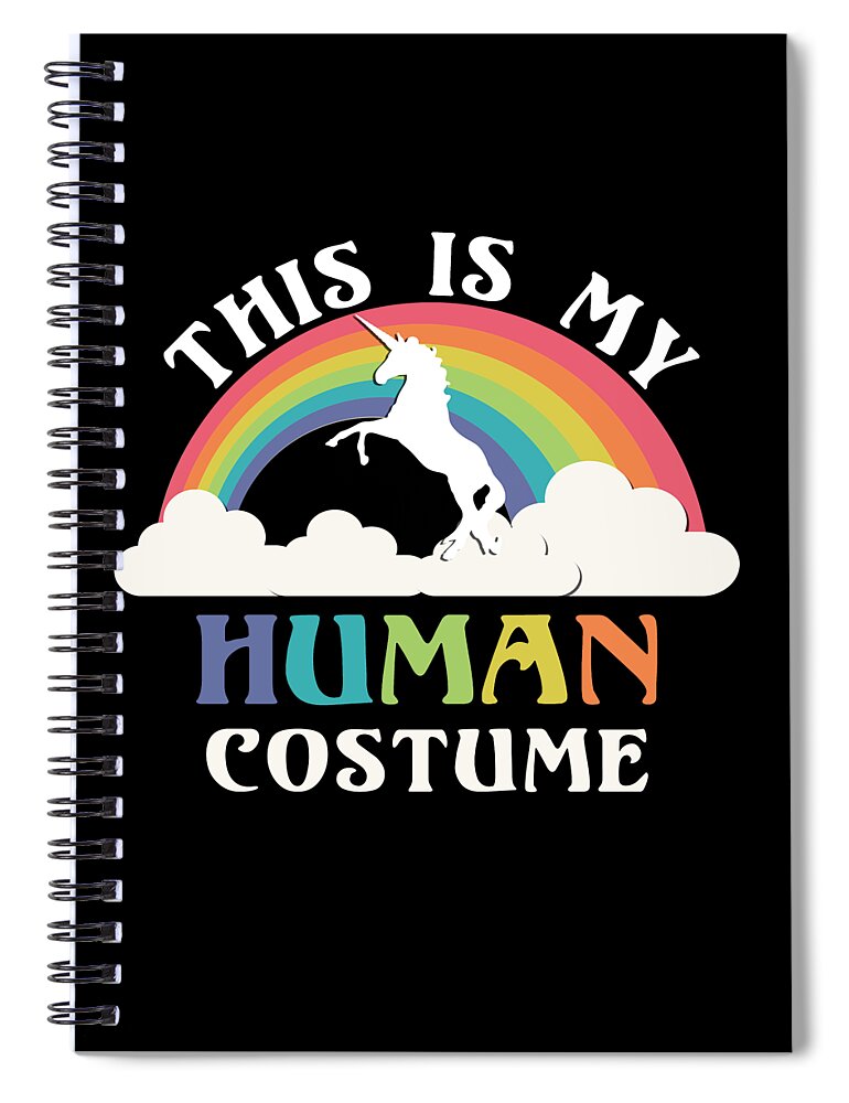 Halloween Spiral Notebook featuring the digital art This is My Human Costume by Flippin Sweet Gear