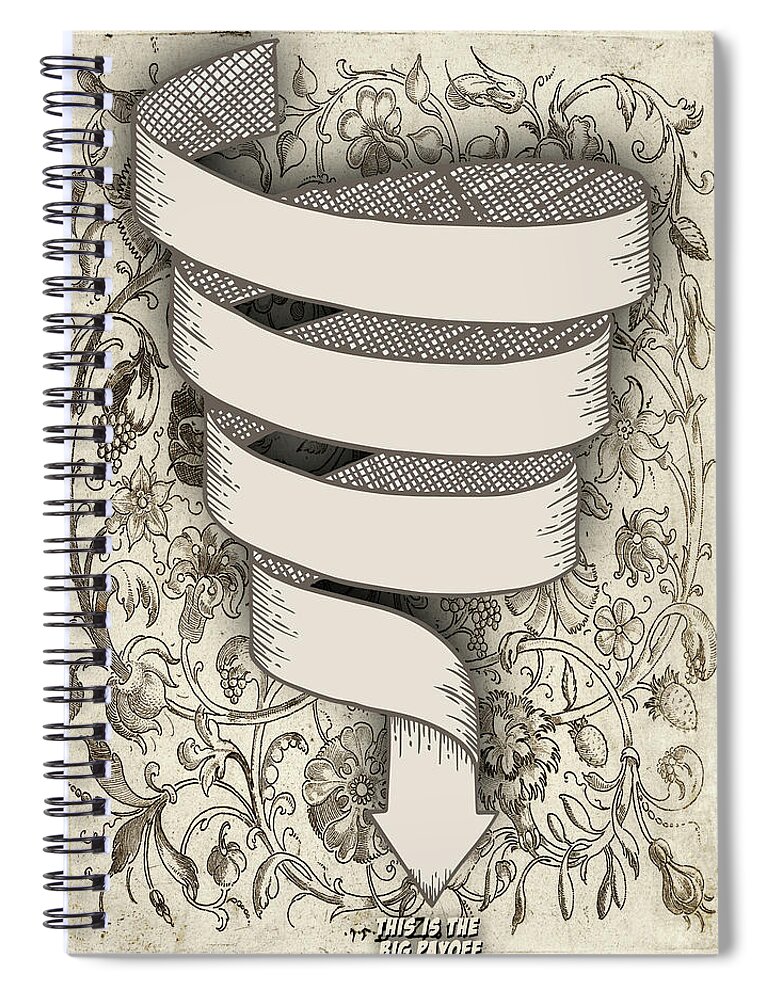 Art Spiral Notebook featuring the painting This Is The Big Pay Off Arrow by Tony Rubino