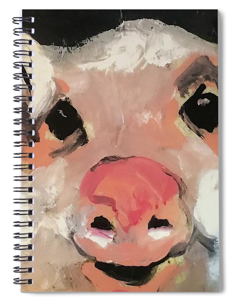Pig Spiral Notebook featuring the painting This Little Piggy by Elaine Elliott