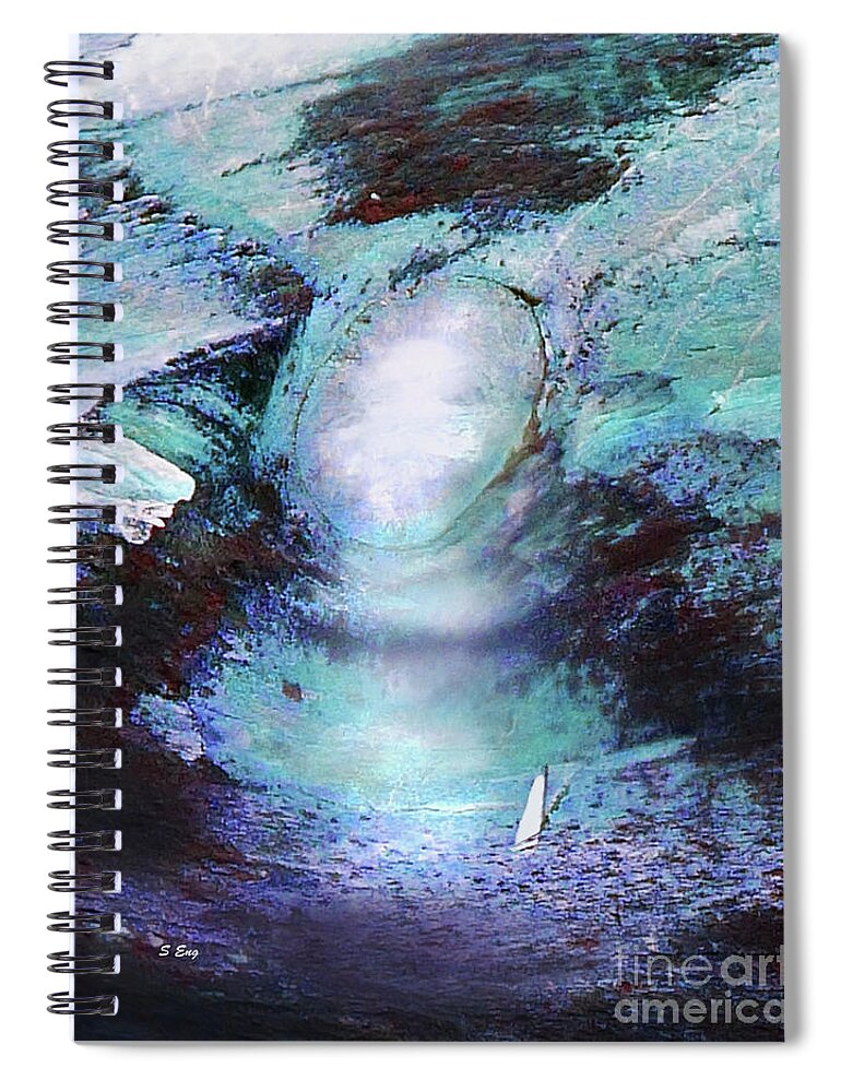 Abstract Spiral Notebook featuring the painting This Way Out of the Storm 300 by Sharon Williams Eng