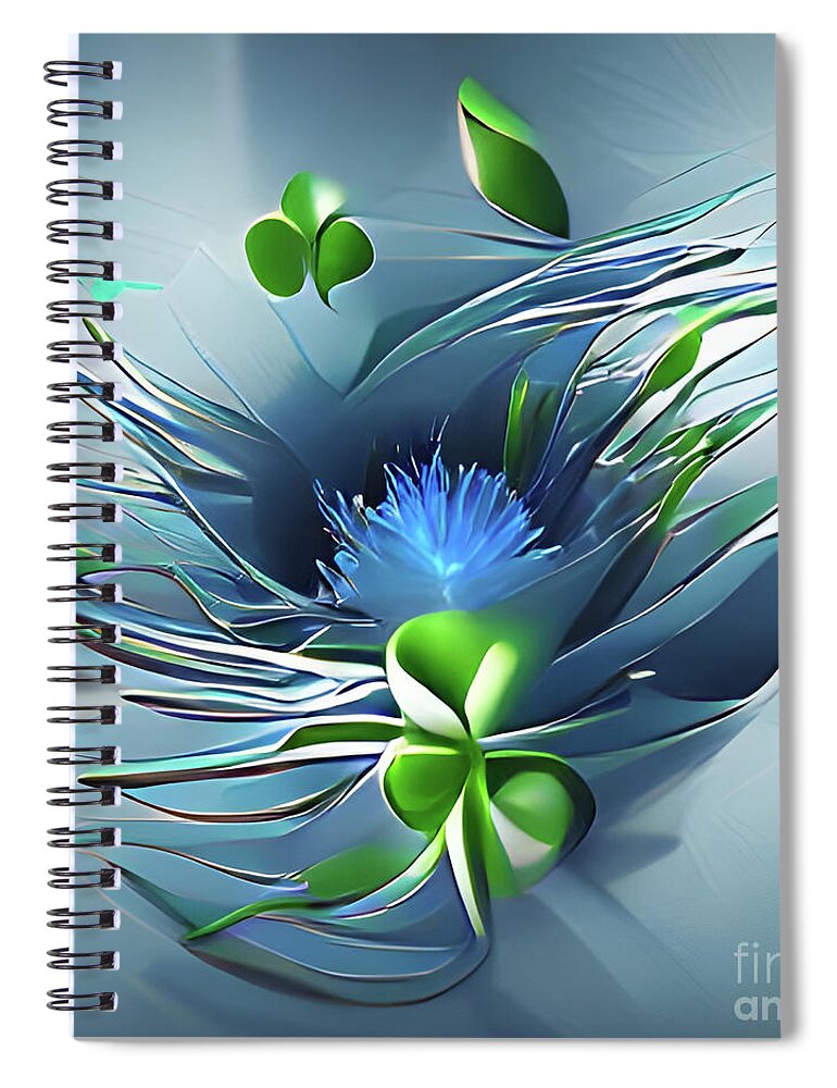 Thistle; Clover; Flower; Leaves; Abstract; Dreamy; Surreal; Square; Spiral Notebook featuring the photograph Thistle and Clover by Tina Uihlein