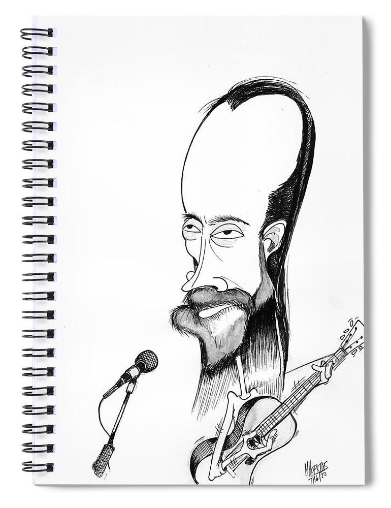 Radiohead Spiral Notebook featuring the drawing Thom Yorke by Michael Hopkins