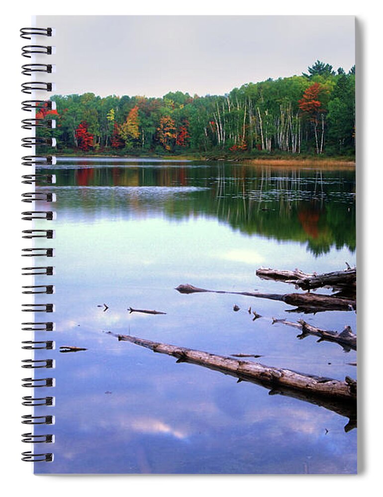 Autumn Spiral Notebook featuring the photograph Thornton Lake in Autumn by James C Richardson