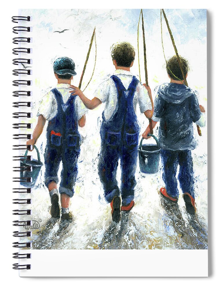 Three Boys Going Fishing Spiral Notebook