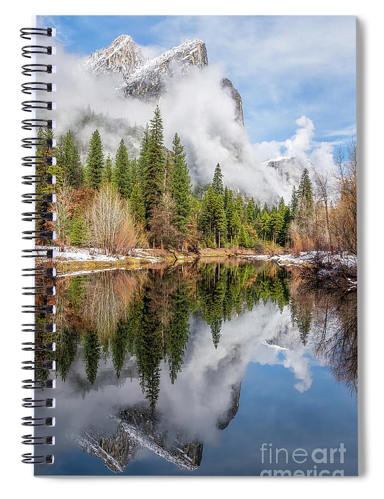 Yosemite Spiral Notebook featuring the photograph Three Brothers by Alice Cahill