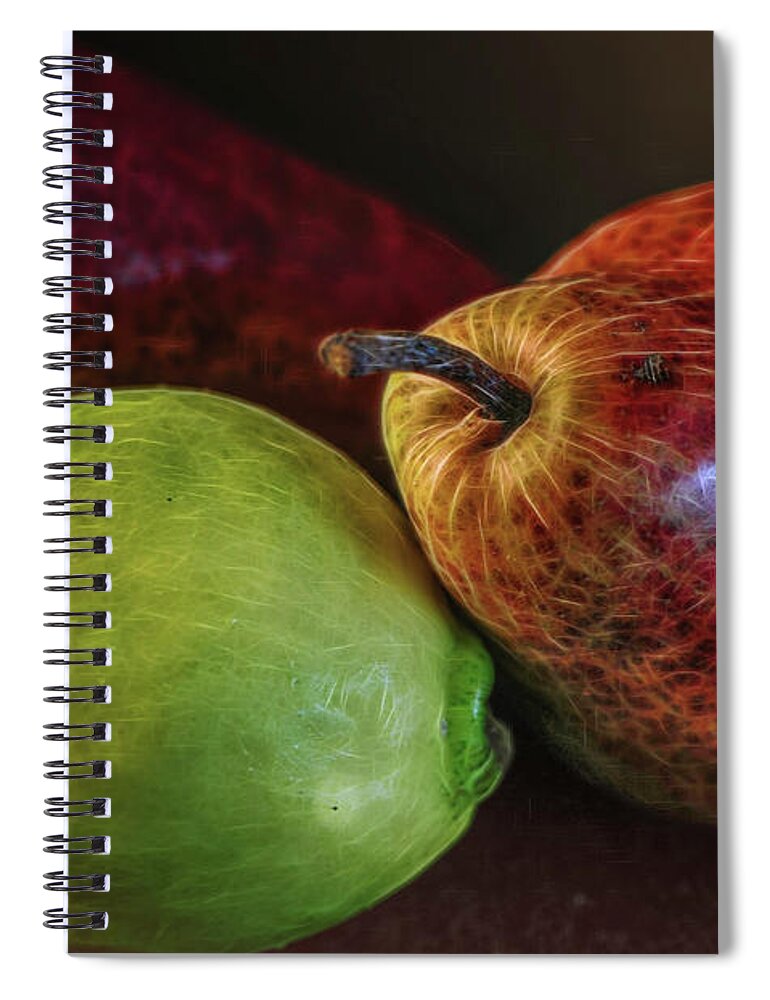Pears Spiral Notebook featuring the photograph Three different pears by Cordia Murphy