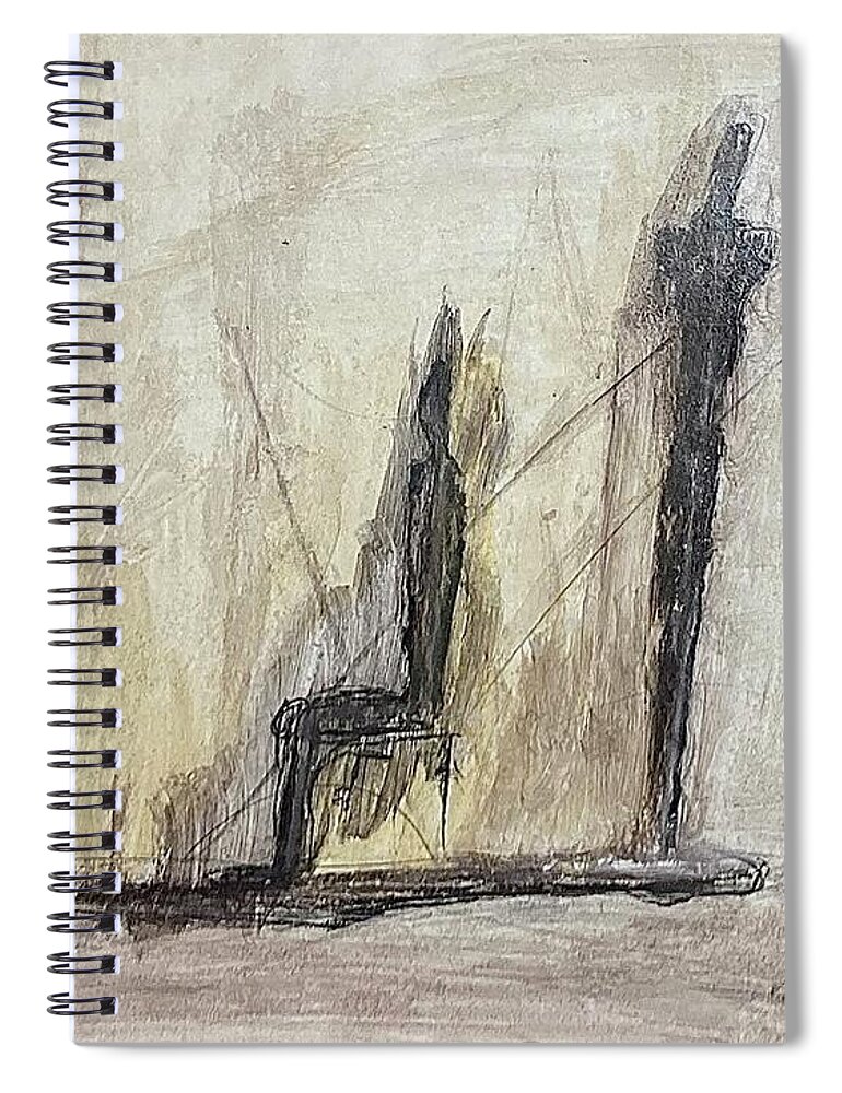 Drawing Spiral Notebook featuring the drawing Three figures minus one by David Euler