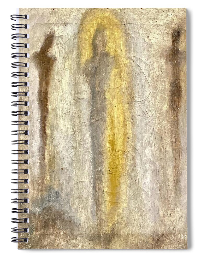 Silhouettes Spiral Notebook featuring the painting Three Silhouettes by David Euler