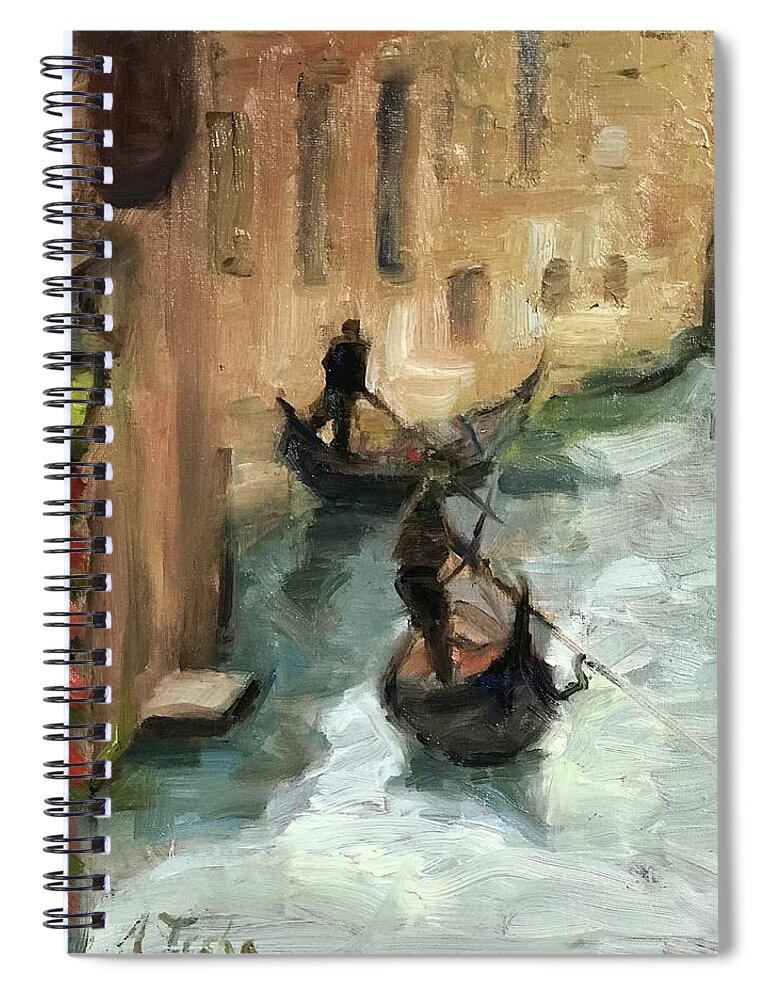 Venice Spiral Notebook featuring the painting Peaceful times 2 by Ashlee Trcka
