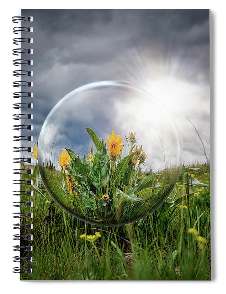 Crystal Spiral Notebook featuring the photograph Through the Crystal Ball by Thomas Nay