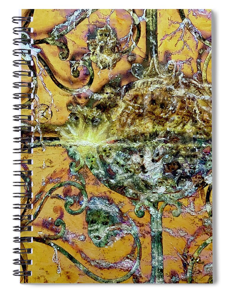 Through Spiral Notebook featuring the painting Through the Gate and Bubble of Time by Bonnie Marie