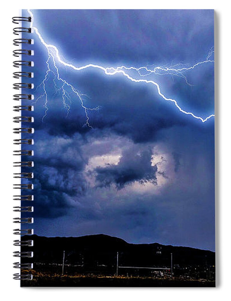 2015 Spiral Notebook featuring the photograph Thunderstorm over Corona, CA by Tommy Anderson