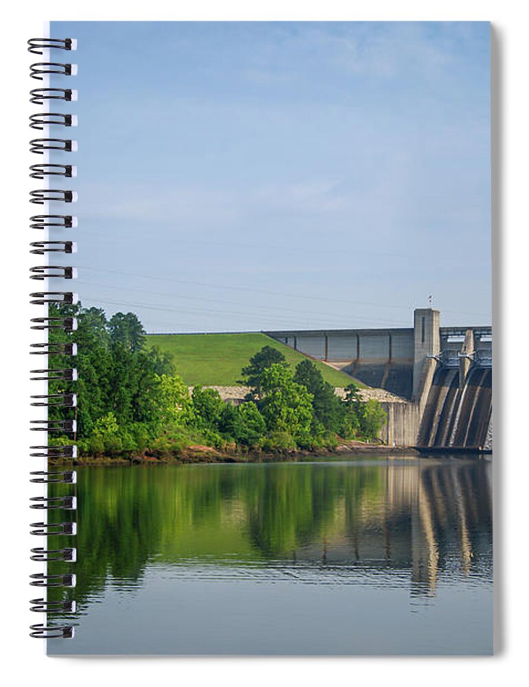 Water Spiral Notebook featuring the photograph Thurmond Lake Dam-1 by John Kirkland