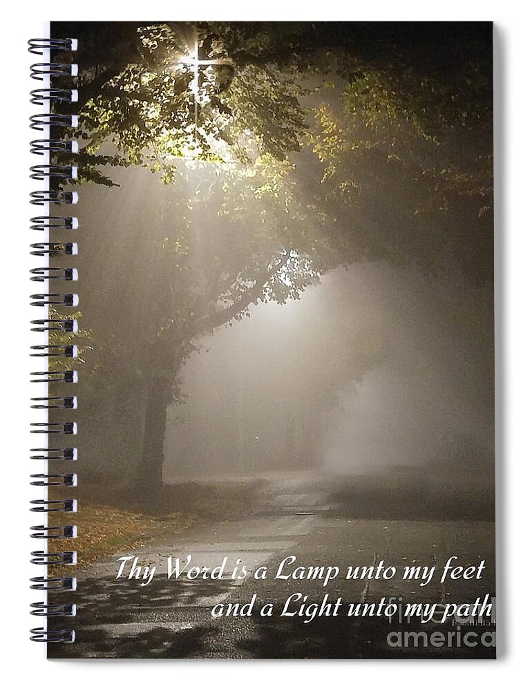 Fog Spiral Notebook featuring the photograph Thy Word by Kimberly Furey