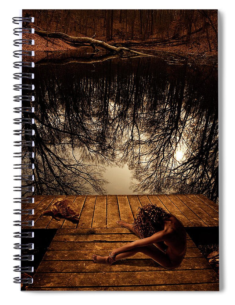 Nude Spiral Notebook featuring the photograph Tia at the Pond by Mark Gomez
