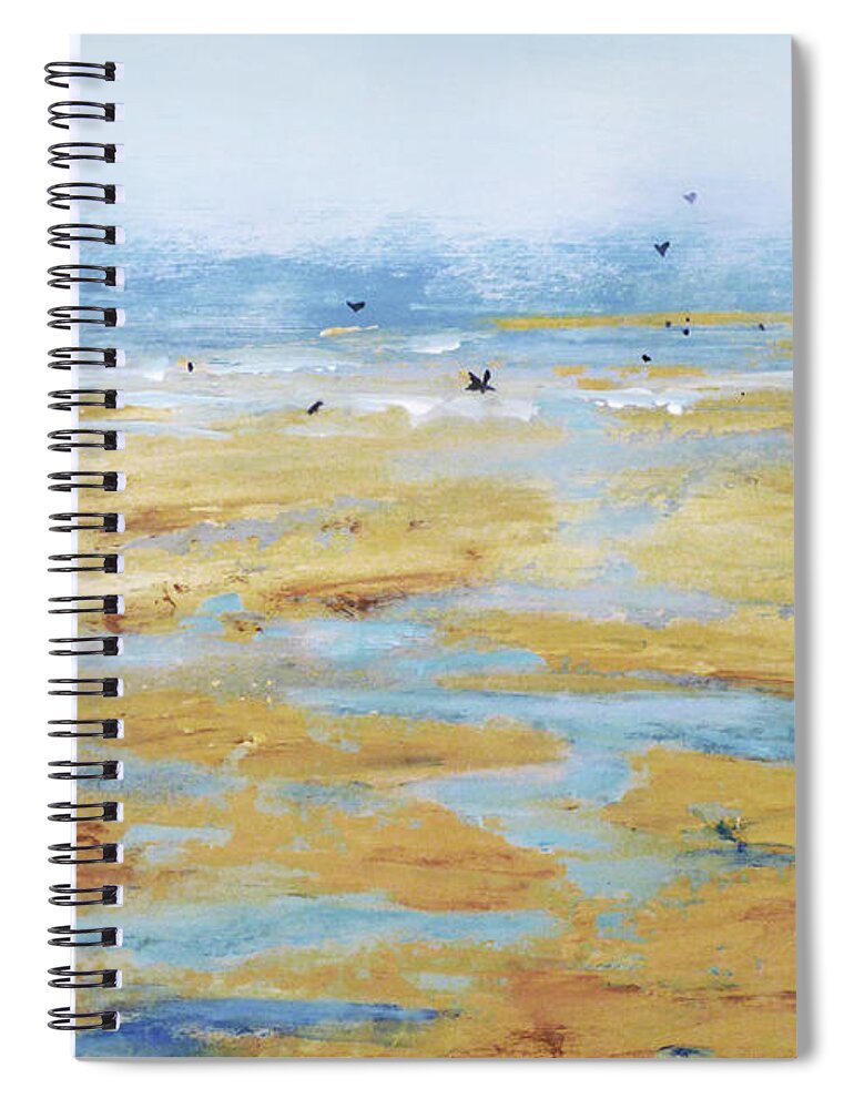 Abstract Spiral Notebook featuring the painting Tidal Pools by Sharon Williams Eng