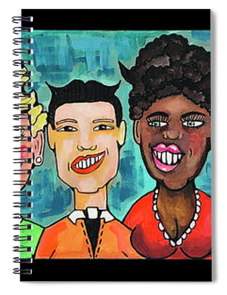 Asbury Park Spiral Notebook featuring the painting Tillie Dont Care by Patricia Arroyo