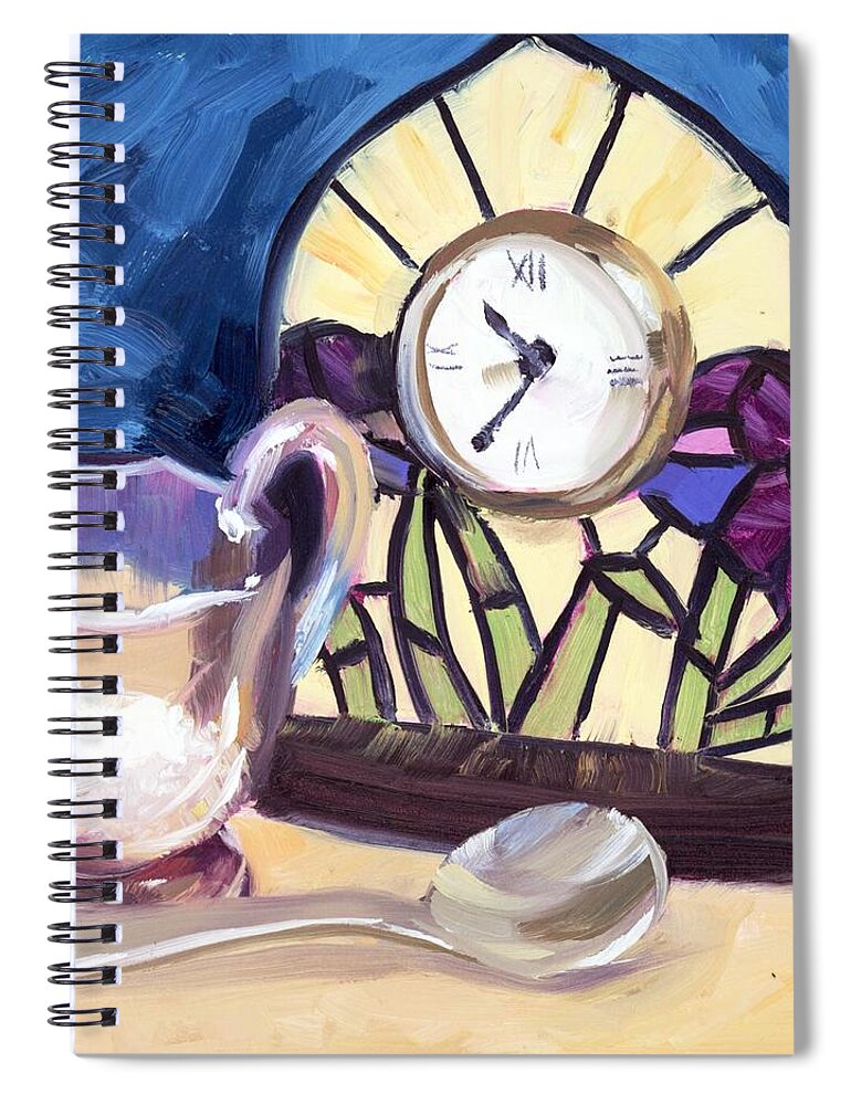 Spoon Spiral Notebook featuring the painting Time for Sugar by Alice Leggett