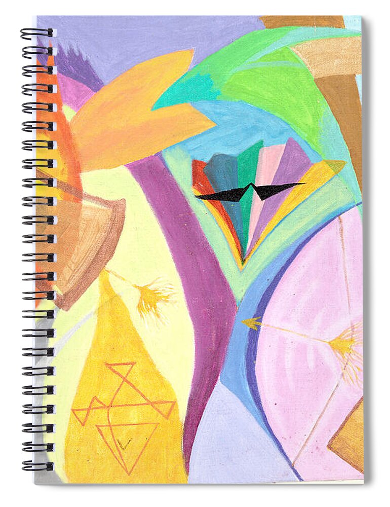 Time Spiral Notebook featuring the painting Time's Eye by B Aswin Roshan